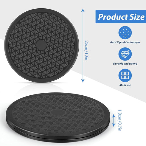 CTTZCKJ 2Pack 10 inch Lazy Susan with Steel Ball Bearings Large Lazy Susan Turntable Rotating Swivel Stand for Flat