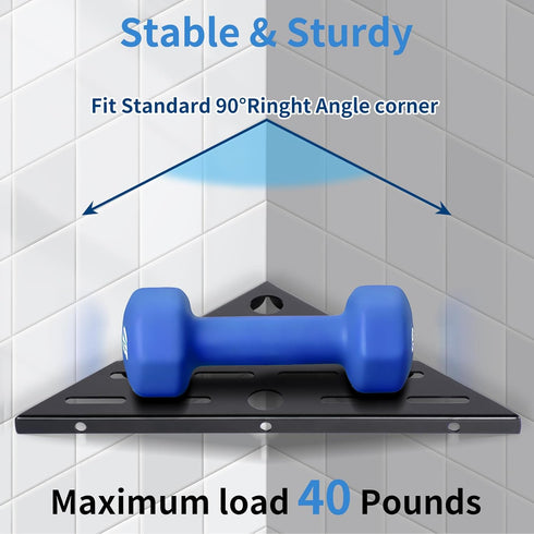 Generic 2 Pack Shelf,10-Inch 304 6 40 lbs Corner Shower Stainless Steel Bathroom Shelves with Hooks Heavy Duty Capacity