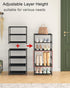 3 Closet HITHIM Tiers Small Shoe Rack,Narrow Stackable Shoe Shelf Organizer,Sturdy Shoe Stand, Non-Woven Fabric Metal
