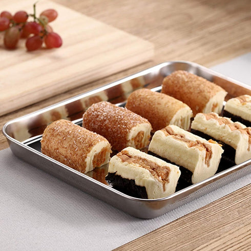 Baking Sheets 2 Pieces, Bastwe Stainless Steel Cookie Sheet, Rectangle Size 9 x 7 x 1 inch, Easy Clean