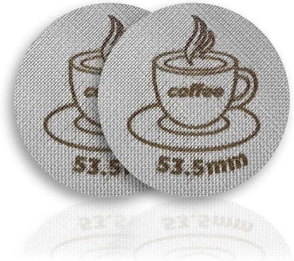Espresso Puck Screen, Reusable Replacement for Espresso Machine Portafilter Basket, 1.7mm Thickness, 54mm (2 Pack)