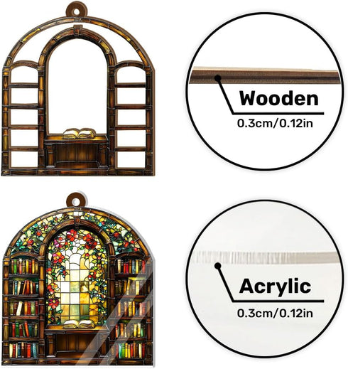 8 Inches) Jesuspirit - Window Hanging Suncatcher Crystal Clear Acrylic & Wood Sun Catcher for Home Decor, for Women