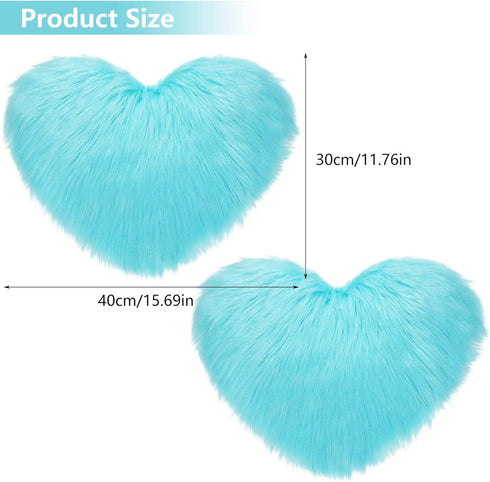 2 12 16 Inch(Light Mudder Pcs Faux Fur Rug, Heart Shaped Rugs, Fluffy Decorative Mat for Room Home Chair Side, Desk