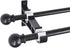 AddGrace Double Curtain Rod Brackets Set of 4 for Drapery Rod Window Hardware, Black
