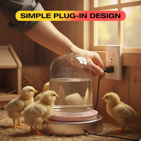 5 Waterer,13 Inches H&G lifestyles Chicken Water Heater, Heated Chicken Waterer,Poultry Water Heater for Winter