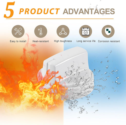4 Pcs KIP 5J73 Stove Knobs Replacement: GE Stove Parts WB03X24952 Burner Knobs for GE Range Cooktop
