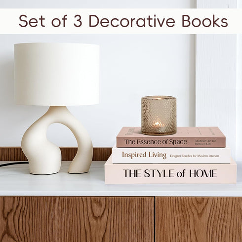 Set 3 XKDOUS of Aesthetic Decorative Books for Home Decor Coffee Table Books Hollow Keepsake Photo Storage Boxes Modern