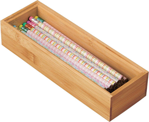 iDesign Bamboo Stackable Box, 3” x 9” x 2” Drawer Organizer