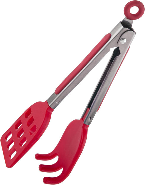 Mini Easy-Grip Waffle Tongs Holder, Non-Slip Handle, Red (1pc Waffle Tongs)