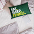 ChalkTalkSPORTS Eat. Sleep. Tennis. Pillowcase, Green, 30 in x 20 in, Polyester, Machine Washable