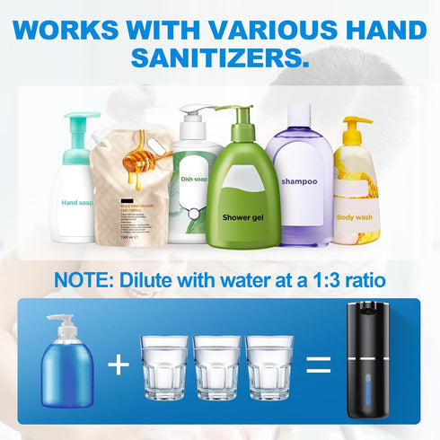 1200mAh Fantictas Automatic Foaming Soap Dispenser Foaming Hand Sanitizer Touchless Soap Dispenser Rechargeable