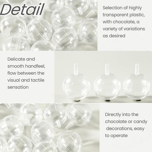 Haokixin 100 Packaging PCS Chocolate Holder,Clear Balls Acrylic Chocolate Box Holder,Chocolate Candy Holder