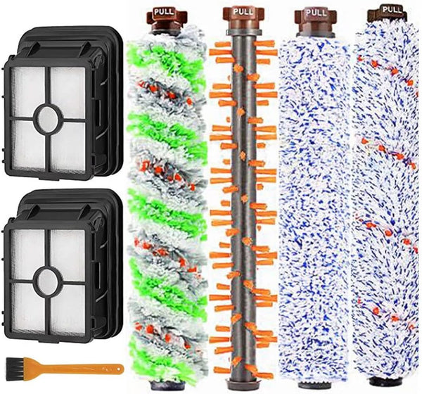 Replacement Parts for Bissell CrossWave 1785 2306 2551 Series - 1 Set Pet & Multi Surface Brush Rolls and 2 Pack Filters