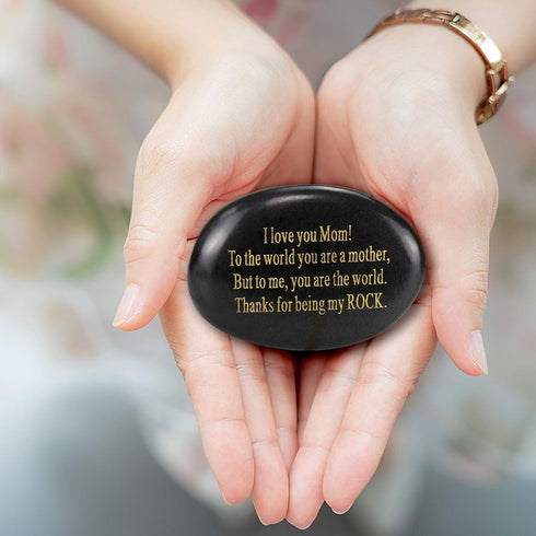 Gifts for Mom, I Love You Mom Birthday Gifts from Daughter or Son, Engraved Rock Unique Presents