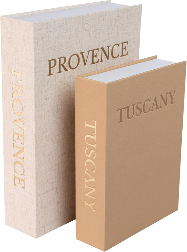 Flaxen Decorative Books for Home Decor Faux Book Storage Box Set with Magnetic