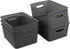 Teyyvn Plastic Storage Basket, Pack of 6, 10.03" x 7.59" x 4.09", Gray