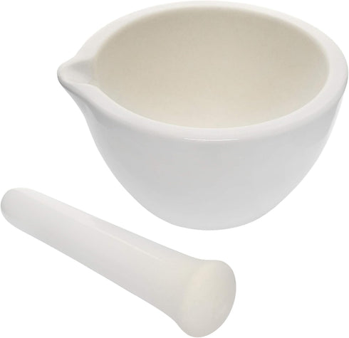 EISCO Porcelain Mortar & Pestle Set, 5oz, Unglazed for Kitchen or Laboratory