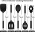TeamFar Cooking Utensils Set, 5 PCS Silicone Kitchen Utensils with Stainless Steel Handle, for Nonstick Cookware Flipping Frying Turning Draining, Heatproof & Healthy, Nonstick & Easy Clean, Black by TeamFar