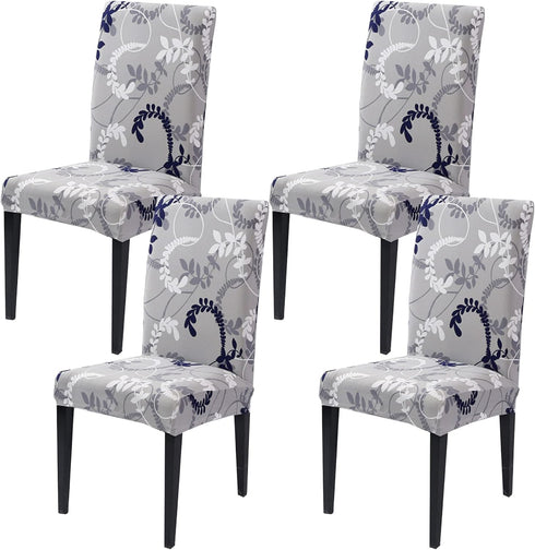 HZDHCLH Chair Covers for Dining Room, Set of 4 Stretch Spandex Grey Parsons Chair Slipcover