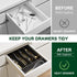 Bellsal Black Utensil Organizer, 10 Inch Silverware Tray for Drawer, Cutlery Organizer with 5 Compartment Small Narrow