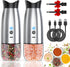 Gravity Electric Salt and Pepper Grinder Set, USB Rechargeable, Automatic Mill Grinder with Adjustable Coarseness