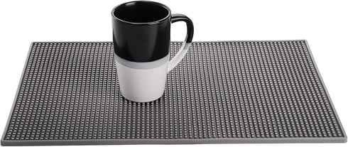 Tebery 3 Pack Rubber Bar Mat 18 x 12, Thick Non-Slip Durable Grey Service Mat for Coffee, Bars, Restaurants