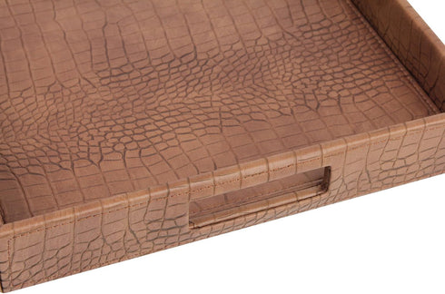 Countertop, 16.2 12.2 2 inches, HofferRuffer Rectangle Serving Tray with Hole Handles for Coffee Table, Breakfast, Tea