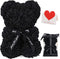 LINKLO 10 inch Rose Bear - Artificial Rose Flower Teddy Bear Gift for Wedding, Mothers Day, Anniversary