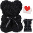LINKLO 10 inch Rose Bear - Artificial Rose Flower Teddy Bear Gift for Wedding, Mothers Day, Anniversary