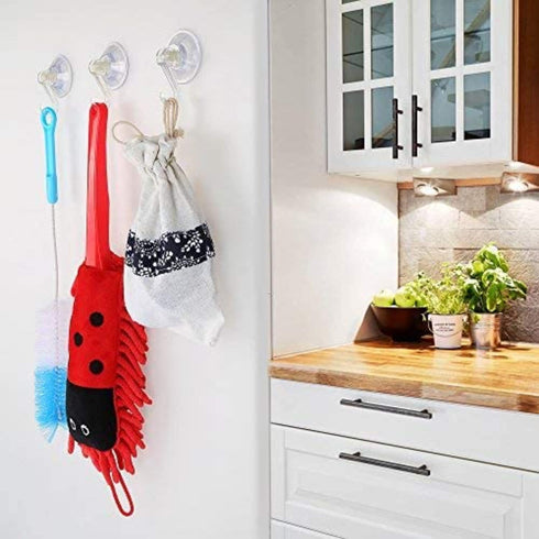 Clear Plastic Suction Cup Hook, oobest 6 Pack Ultra Heavy Duty Hooks, Strong Power Lock, Waterproof, Oil-Proof for
