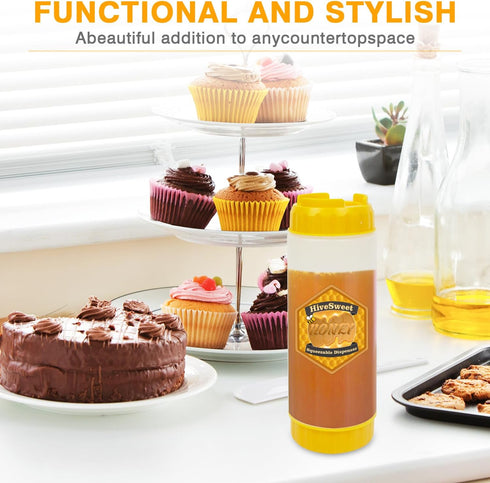 18 Oz Honey Dispenser Honey Dispenser No Drip For Home Kitchen Double Head Extrusion Syrup Dispenser