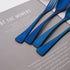 Luxury 18/10 Stainless Steel Matte Blue Flatware Set, Silverware Cutlery Utensil Set, Service for 1 (6-Piece)
