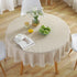 60 Inch) meioro Round Tablecloth Stripe Tassel Table Cloth Cotton Blend Dust-Proof Table Cover for Dining Circle Coffee