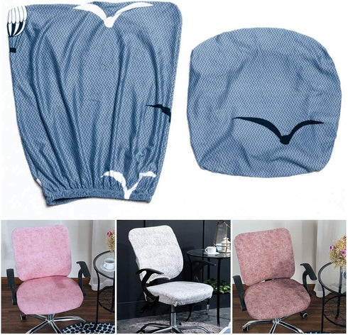 Office Chair Cover, Protective Computer Swivel Chair Cover, Stretchable Removable Design (Pink)