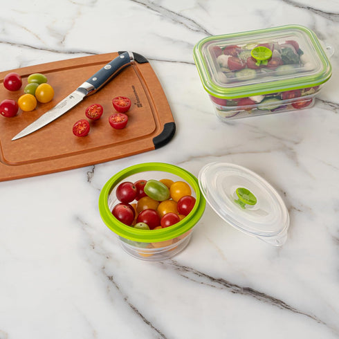 Restaurantware-Fresh Hero 16 Ounce Storage Containers - Durable Airtight Food Containers, Green Silicone