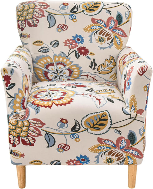 NILUOH Banquet Armchair Slipcover 1-Piece Stretch Chair Covers with Arms Printed Soft