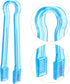 10 Pcs Clear Blue Plastic Buffet Serving Tongs, Mini Kitchen Tongs for Food, Ice, Salad, Barbecue, 6.3 Inches
