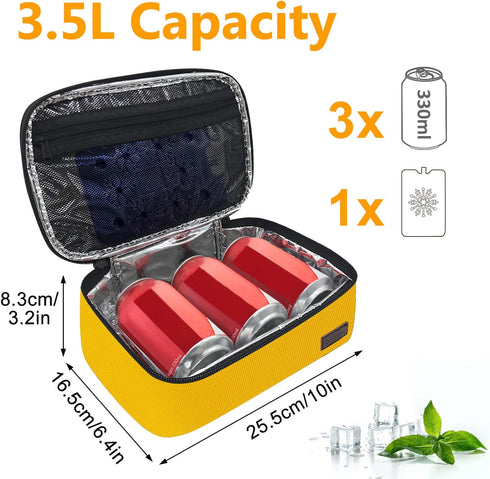 Gloppie Mini Lunch Box, Kids Lunch Bag, CPC Certified Insulated Reusable Sandwich Containers, Yellow