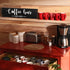 Coffee Bar Sign, Rustic Wood Wall Decor for Coffee Station, Wooden Accessories Wall Hanging Plaque (Brown Background)