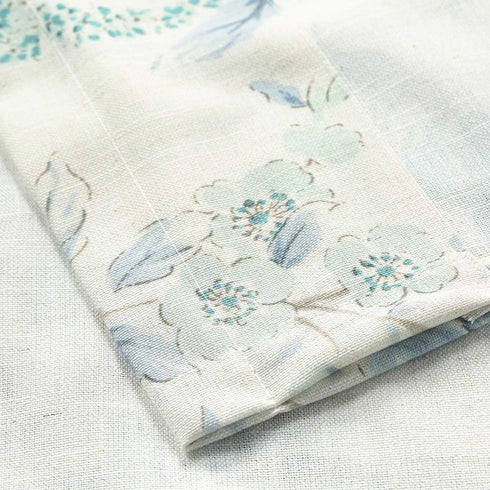 VOGOL Blue Spring Flower Window Valance, Country Style Faux Linen Decorative Topper for Kitchen, 52 x 18 Inches, 1 Panel