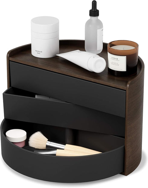 Umbra Moona Storage Box in Black/Walnut