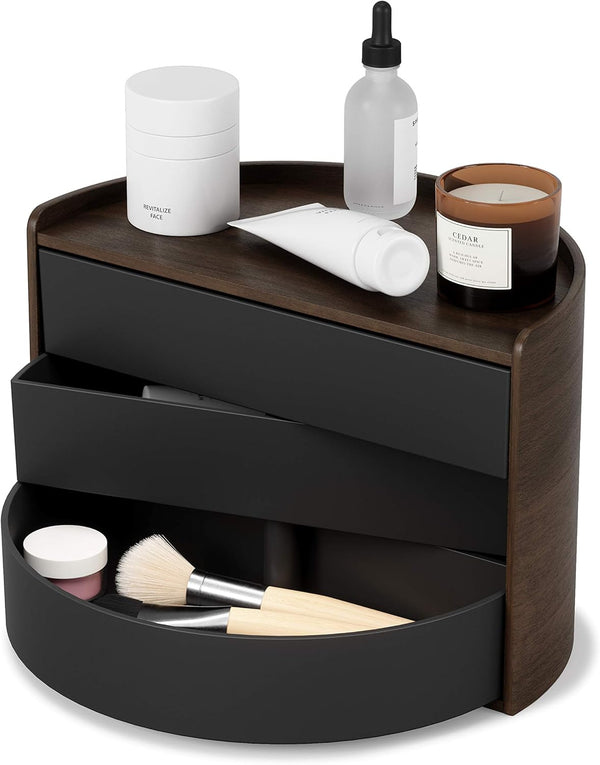 Umbra Moona Storage Box in Black/Walnut