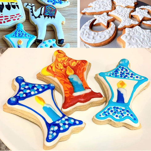 Islamic Ramadan Cookie Cutter Set, Eid Mubarak Party Decor, DIY Fondant Cake Baking Tools - Set of 6