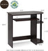 Furinno Simplistic Easy Assembly Computer Desk with Keyboard Tray, Dark Brown/Black