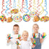 30Ct Art Hanging Swirl Decorations, Sip n Paint Party Supplies, Little Painting Artist Birthday Theme Decor