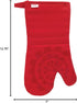 T-Fal Textiles Silicone Printed Medallion 100% Cotton Twill Oven Mitt, 12.75" x 7", Red