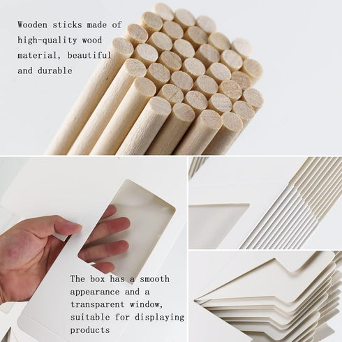 40 Pack 4" 4" 4" Packaging BadenBach Candy Apple Boxes with Hole and Sticks, x x Kraft Caramel Apple Box with Clear