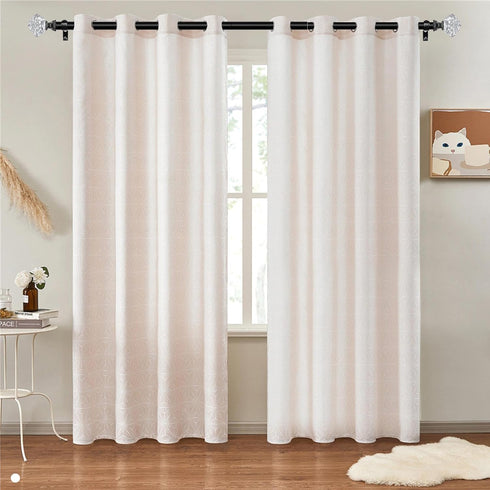 TONIAL Decorative Curtain Rods, 32 to 58 Inch, Black with Translucent Diamond Finial