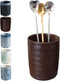 Stoneware Coffee Spoon Holder for Coffee Bar, Upright Teaspoon Holder for Coffee Stirrers, Rustic Retro Design