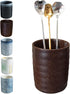 Stoneware Coffee Spoon Holder for Coffee Bar, Upright Teaspoon Holder for Coffee Stirrers, Rustic Retro Design